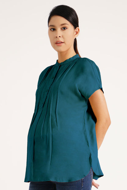 Sleeveless Pleated Nursing Blouse