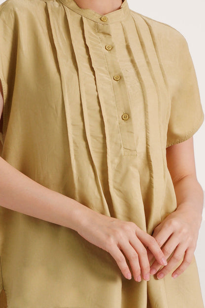 Sleeveless Pleated Nursing Blouse