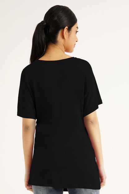 Maternity Pleated Cap Sleeve Top