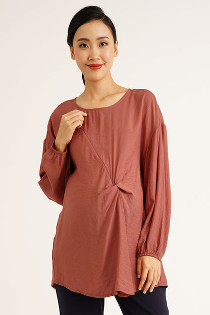 Maternity Twist Detail Nursing Blouse