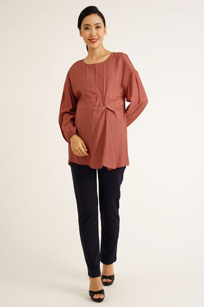 Maternity Twist Detail Nursing Blouse