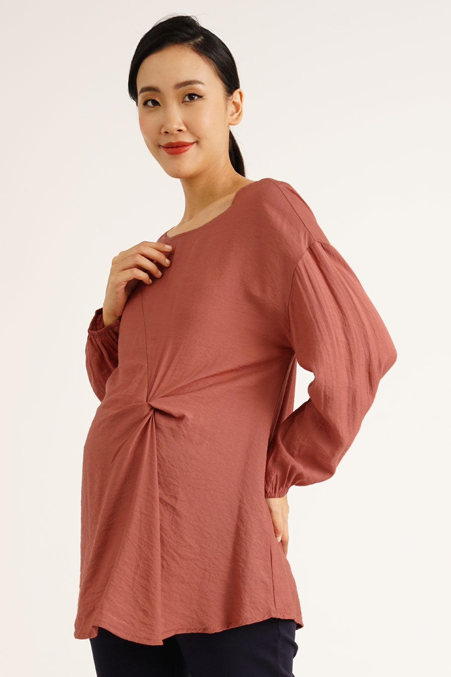 Maternity Twist Detail Nursing Blouse