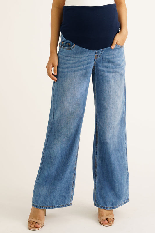 Maternity Full Panel Wide Leg Jeans