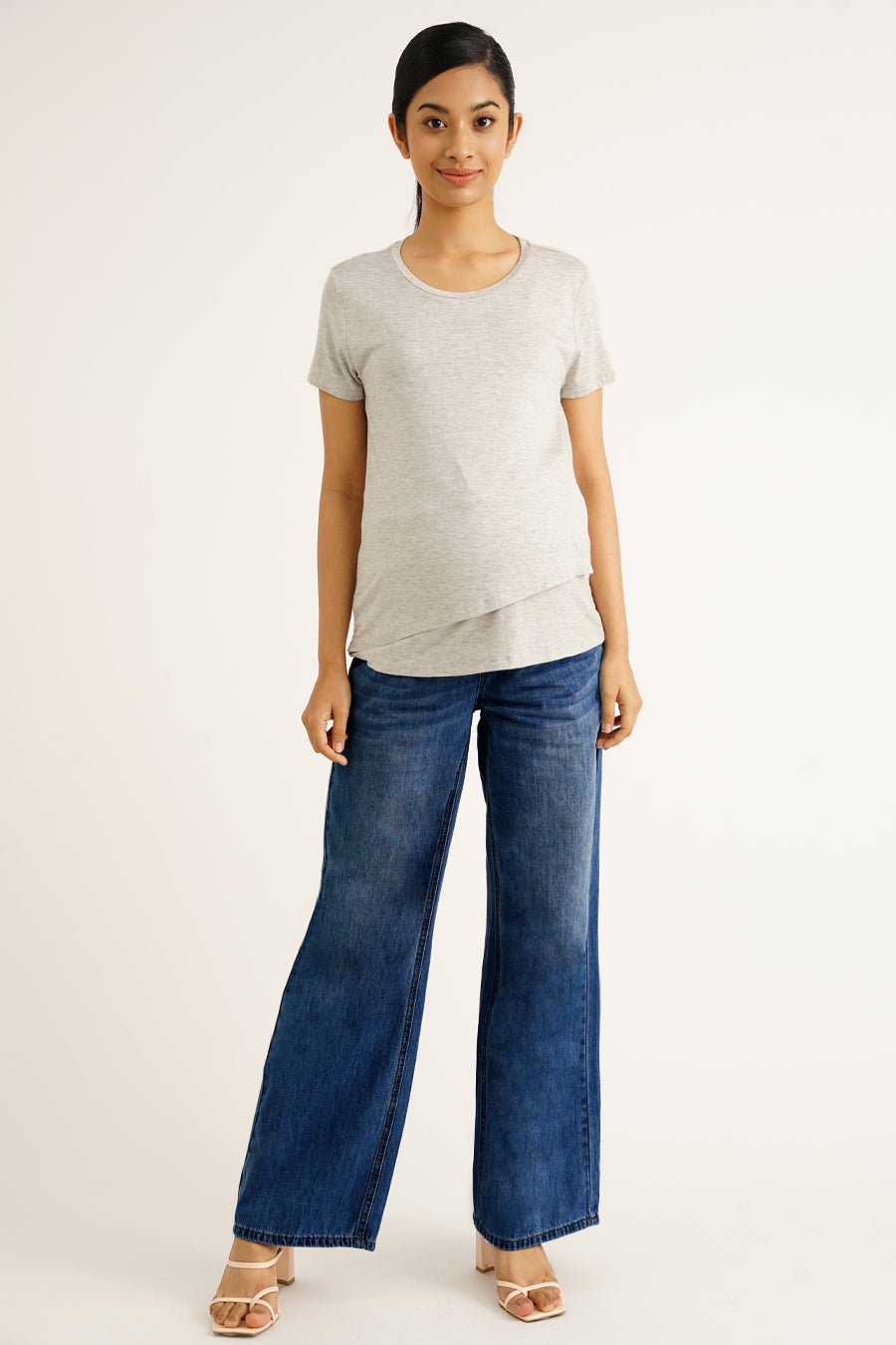 Maternity Full Panel Wide Leg Jeans