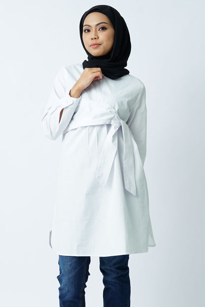 Maternity Wrap Tie Nursing Shirt Dress