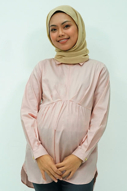 Maternity Pleated Nursing Shirt