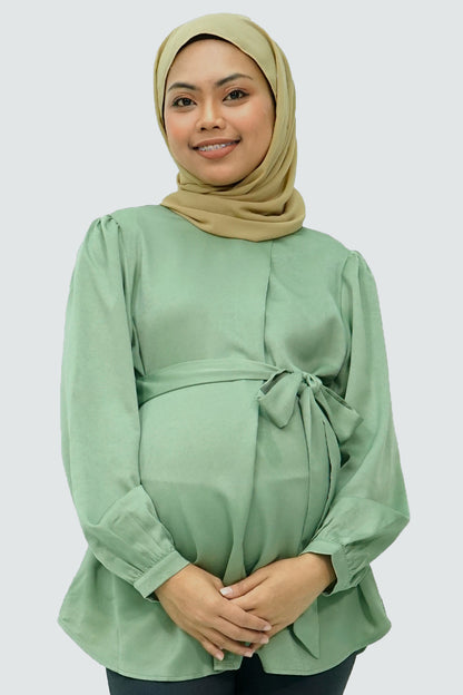 Maternity Sash-Tie Nursing Blouse