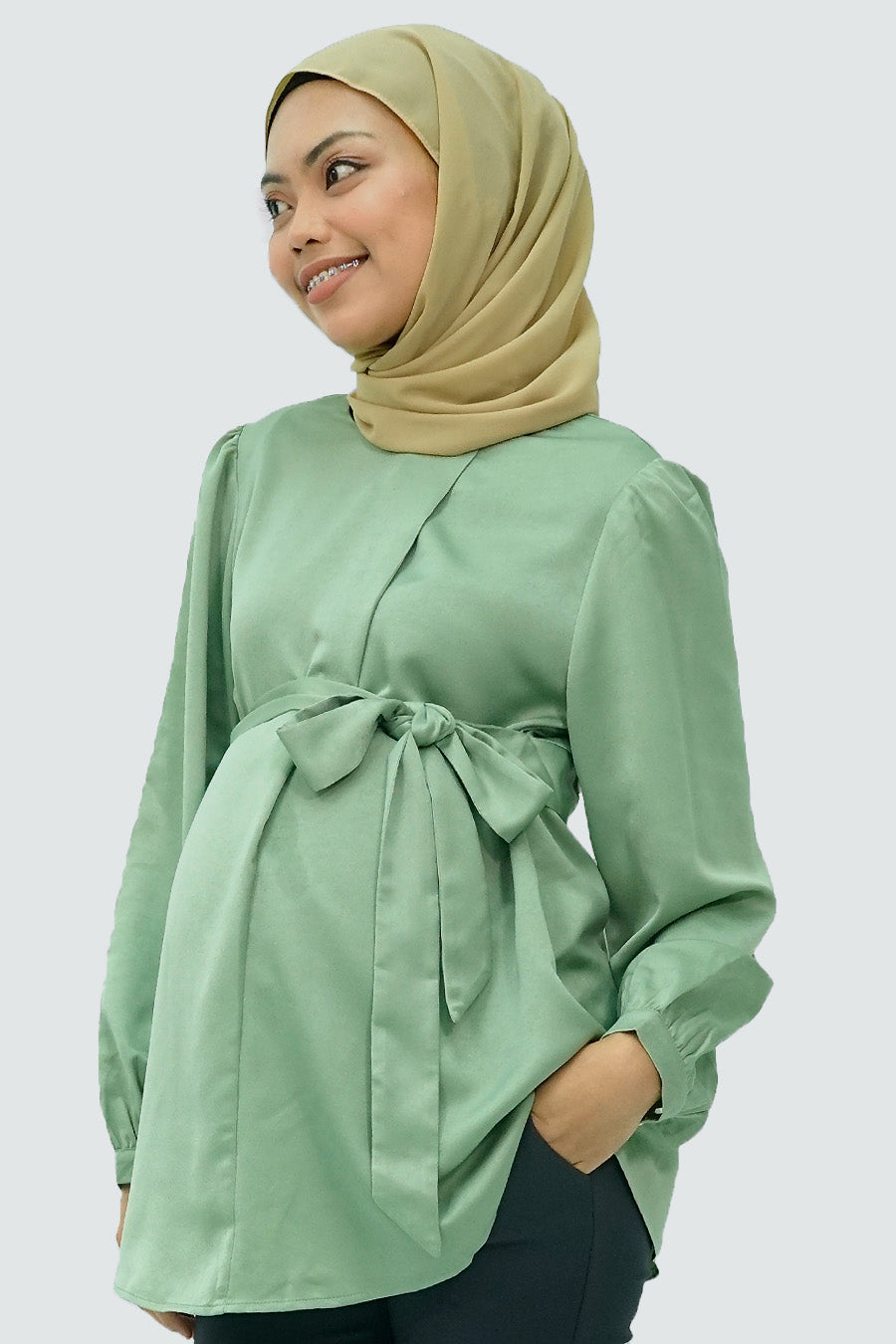 Maternity Sash-Tie Nursing Blouse