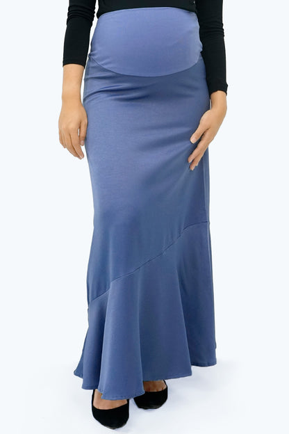 Maternity Full Panel Peplum Maxi Skirt