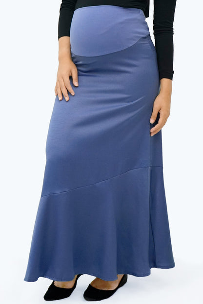 Maternity Full Panel Peplum Maxi Skirt