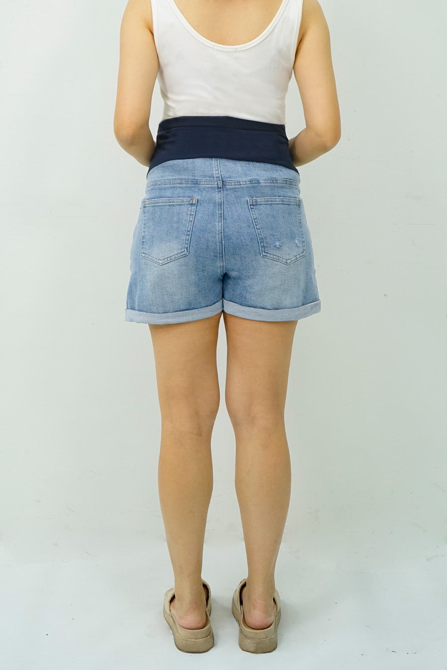 Maternity Full Panel Denim Shorts