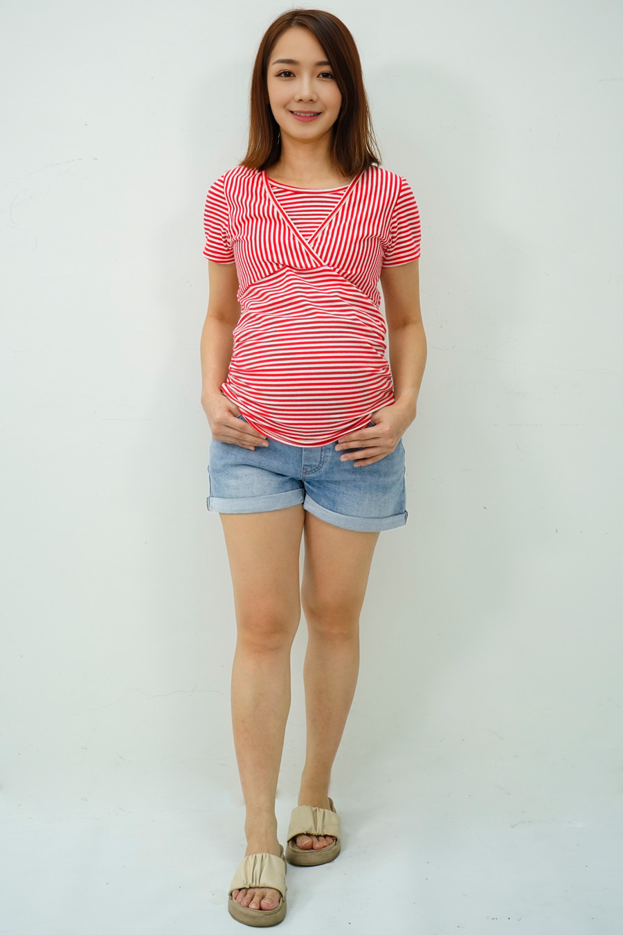 Maternity Full Panel Denim Shorts