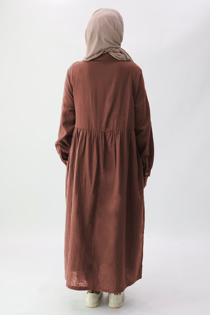 Collar Pintuck Long Dress