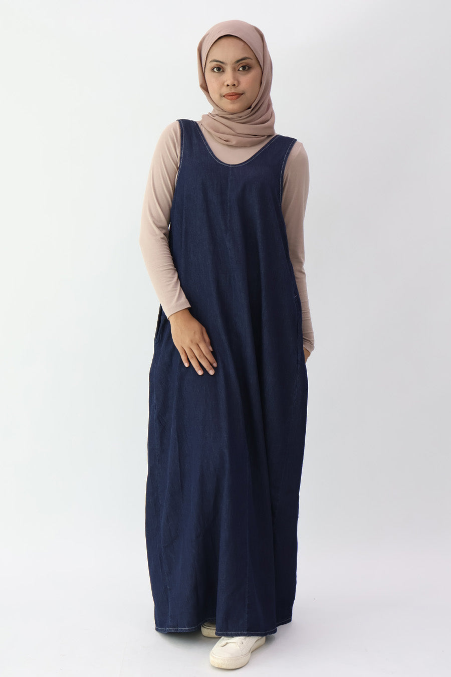 Indigo Low Back Denim Maxi Dress