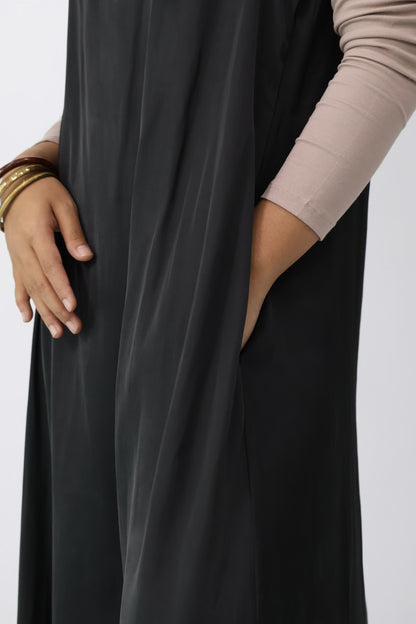 Black Twist Strap Long Dress