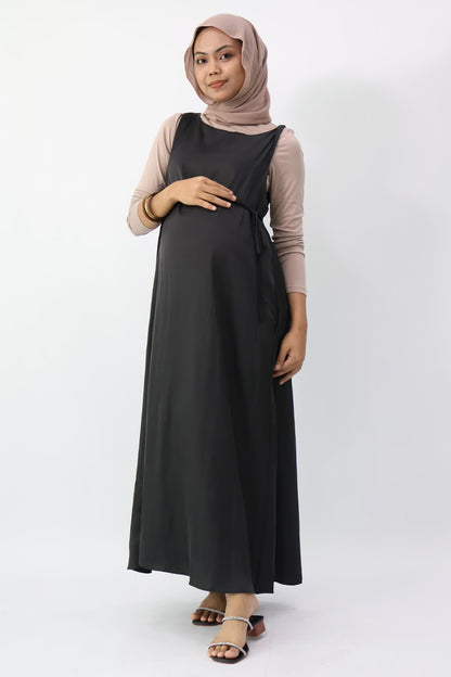 Black Twist Strap Long Dress