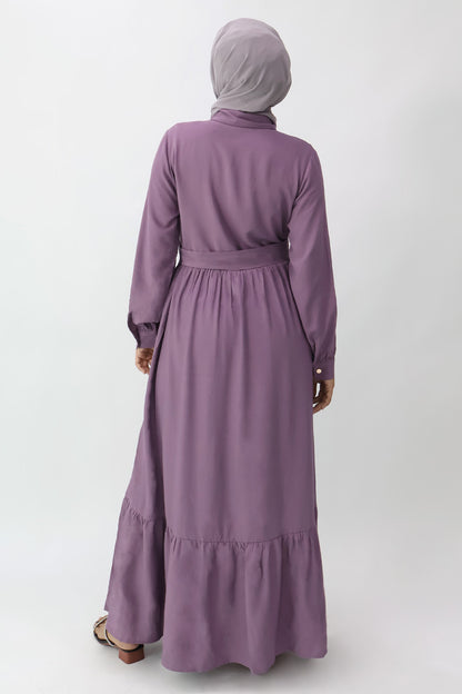 Purple Flared Nursing Shirt Dress