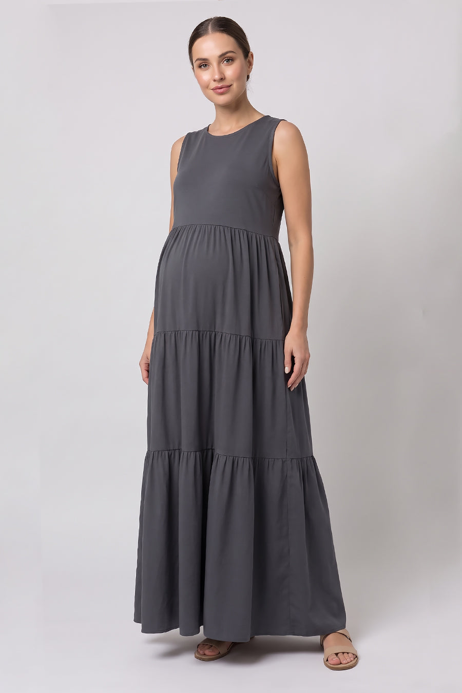 Single Jersey Tiered Maxi Dress