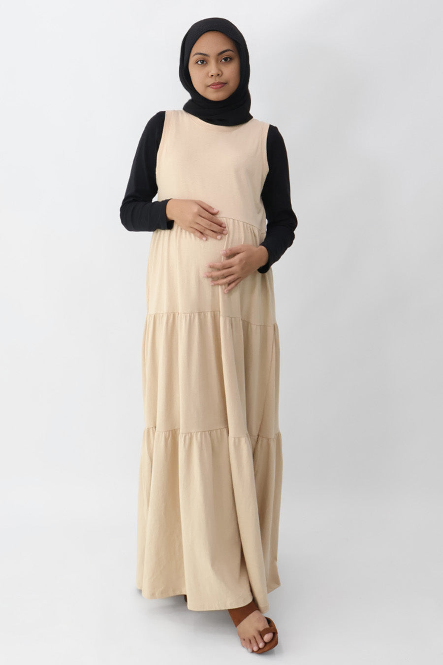 Single Jersey Tiered Maxi Dress