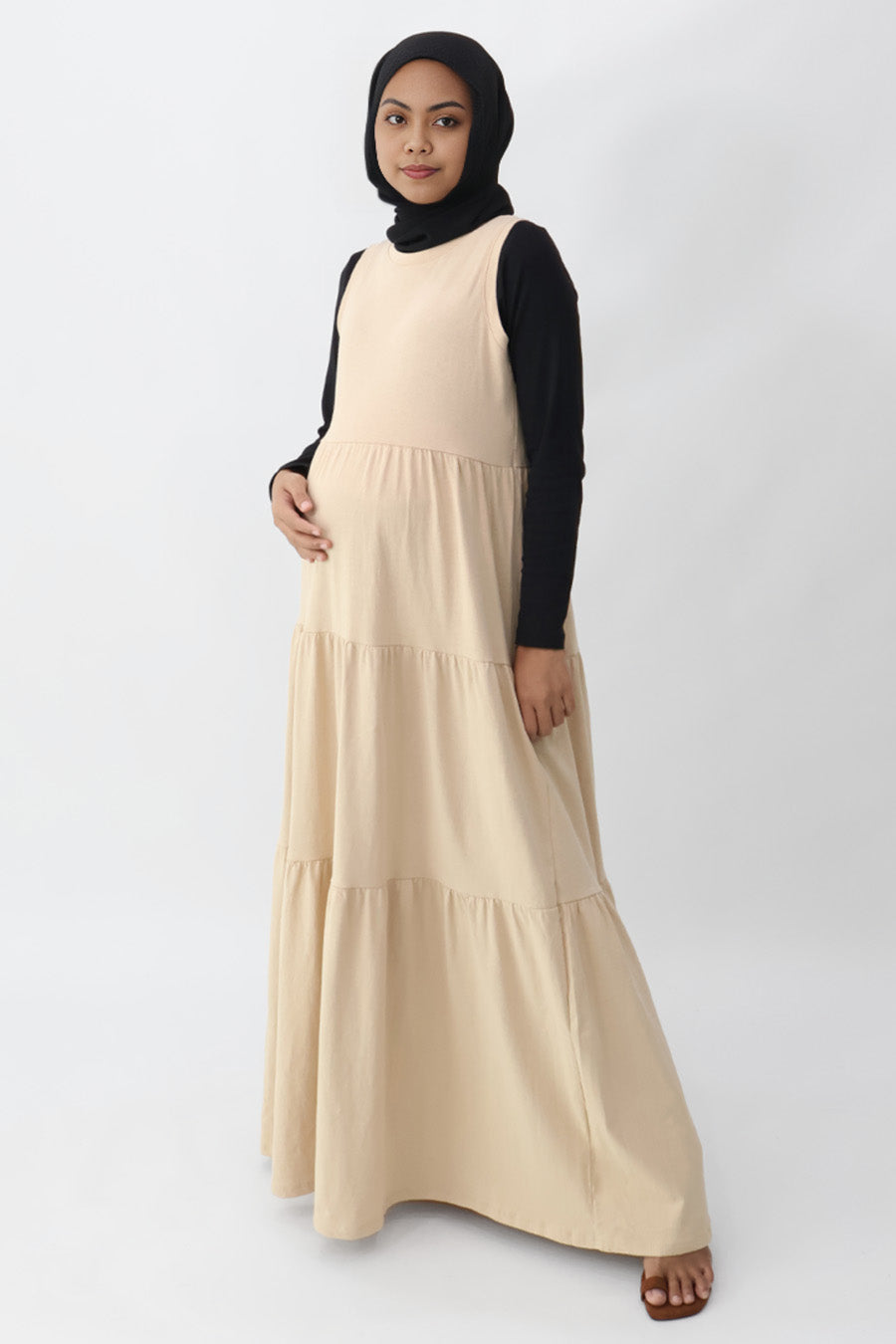 Single Jersey Tiered Maxi Dress