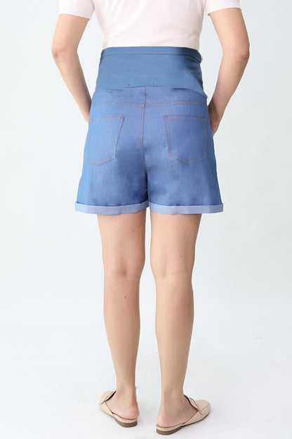 Full Panel Maternity Denim Shorts