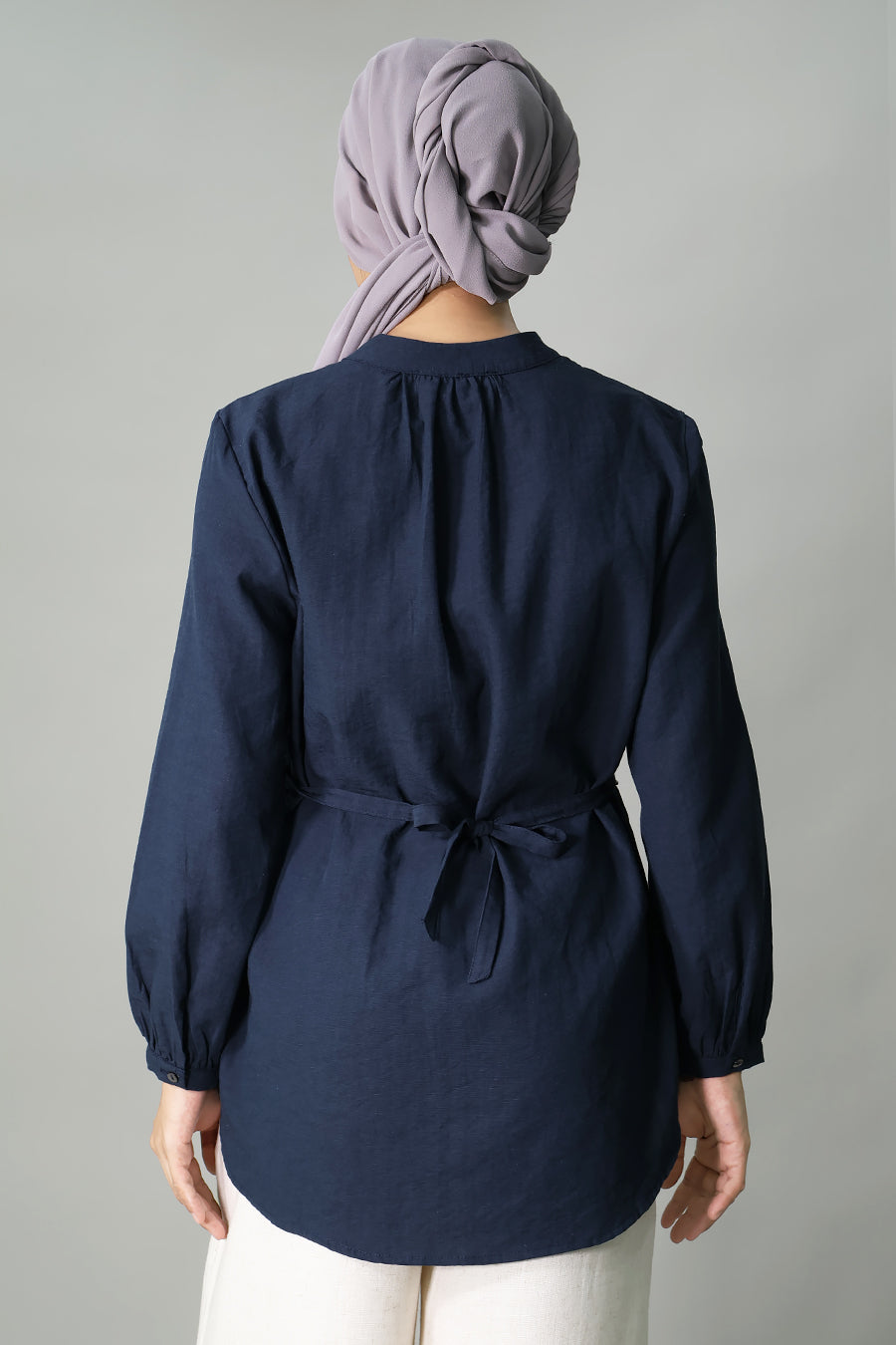 Gathered Zip-Front Nursing Blouse