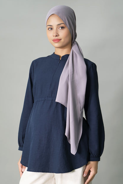 Gathered Zip-Front Nursing Blouse