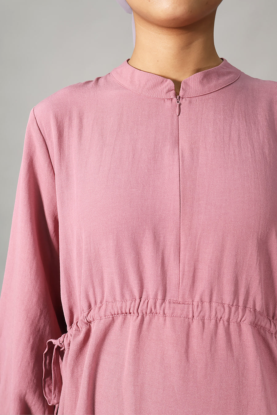 Gathered Zip-Front Nursing Blouse