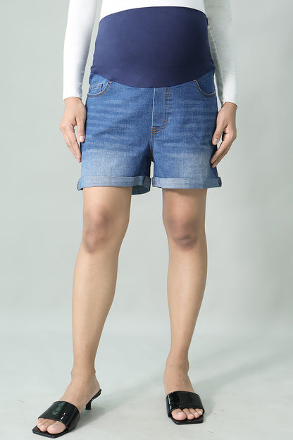 Maternity Full Panel Denim Shorts
