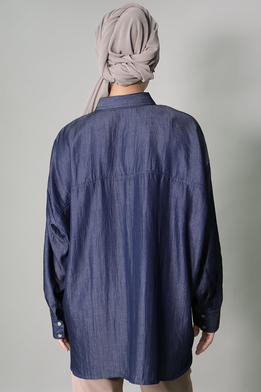 Chambray Dolman Sleeve Maternity Nursing Shirt