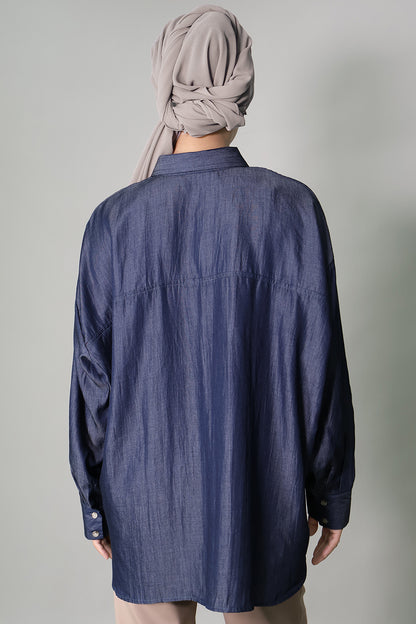 Chambray Dolman Sleeve Maternity Nursing Shirt