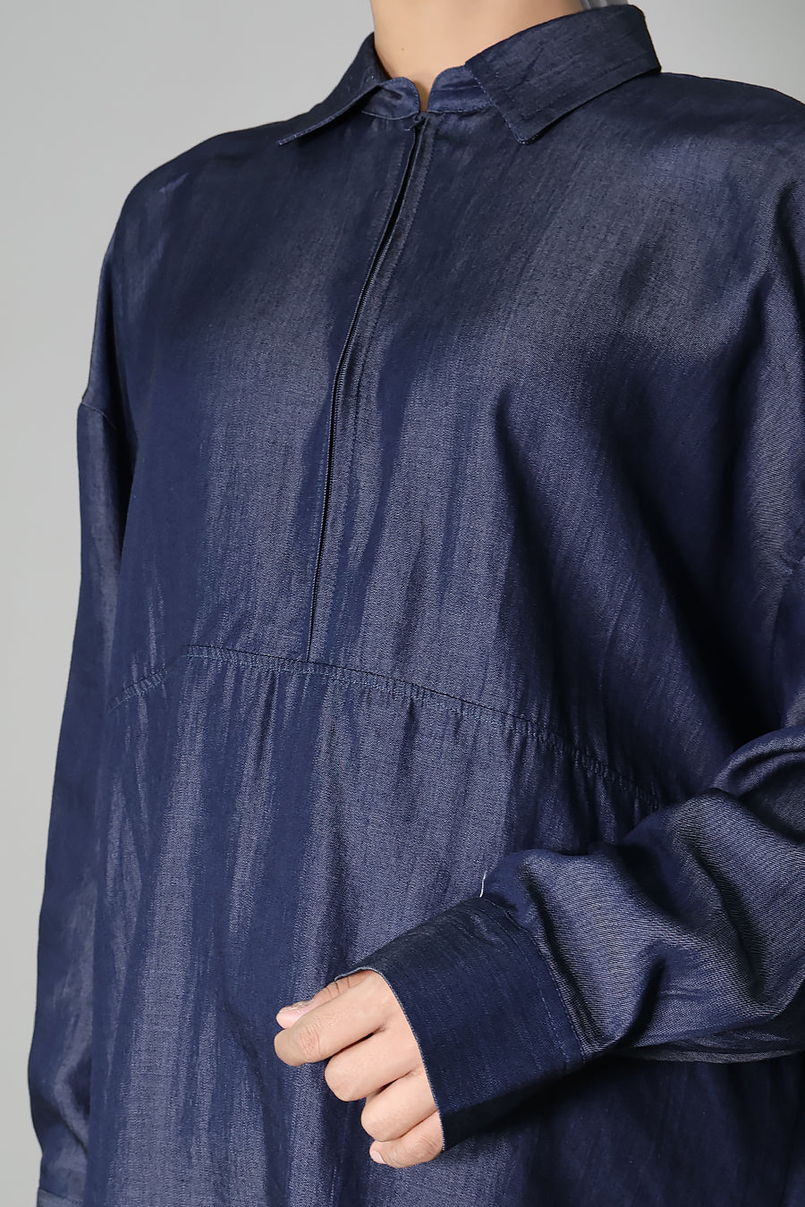 Chambray Dolman Sleeve Maternity Nursing Shirt