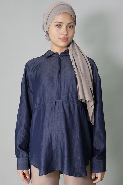 Chambray Dolman Sleeve Maternity Nursing Shirt