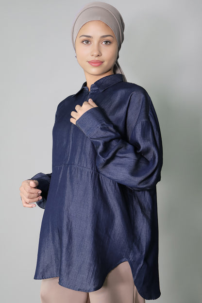 Chambray Dolman Sleeve Maternity Nursing Shirt
