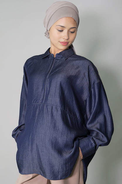 Chambray Dolman Sleeve Maternity Nursing Shirt