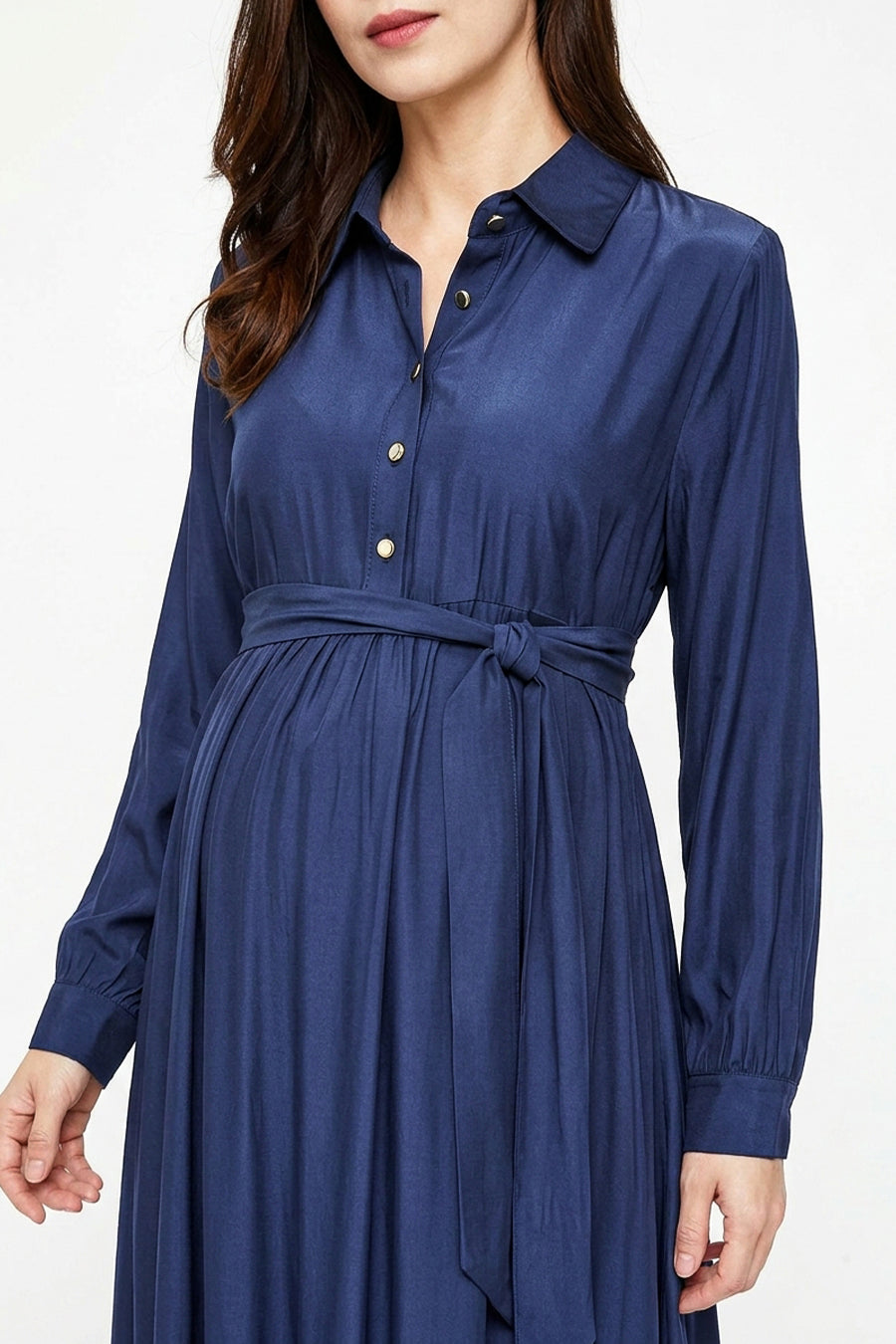 Navy maternity and nursing shirt maxi dress for breastfeeding