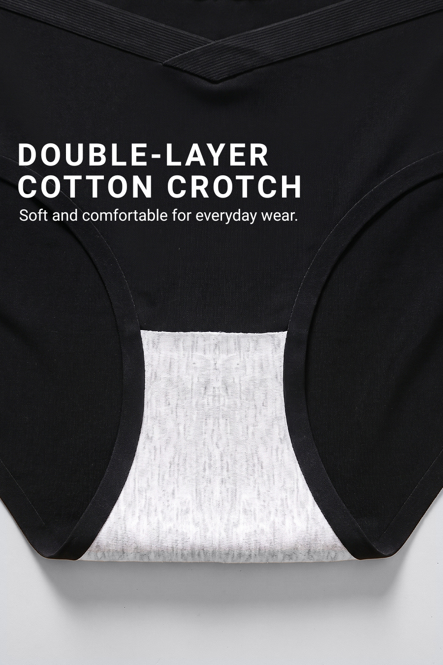 Maternity panties with soft double-layer cotton crotch lining