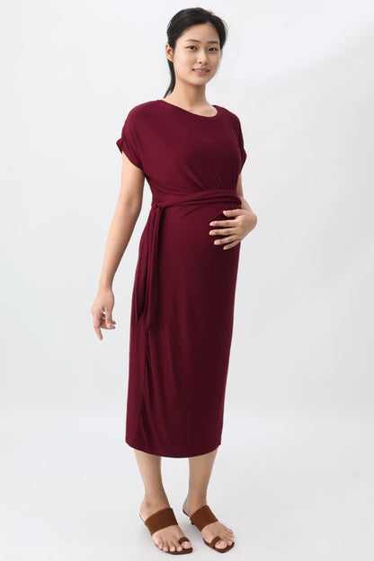 Cinched Waist Jersey Dress