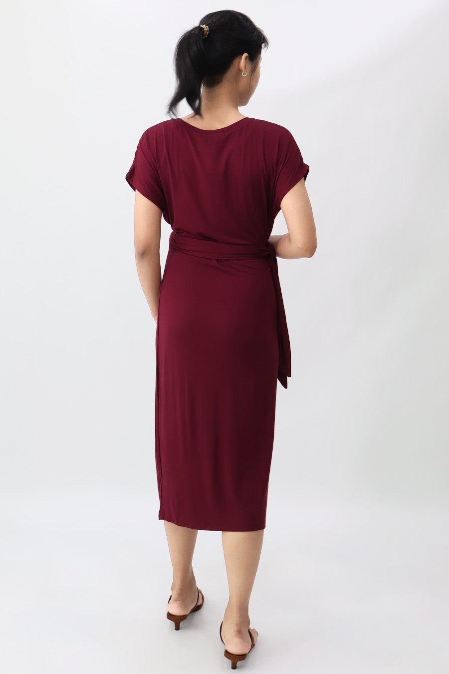 Cinched Waist Jersey Dress