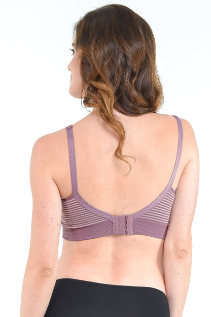 Purple Stripes Nursing Bra