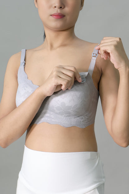Antibacterial Lace Nursing Bra