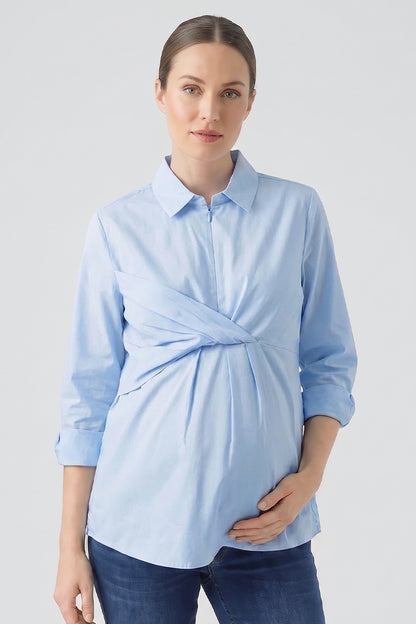 Draped Front Maternity & Nursing Shirt
