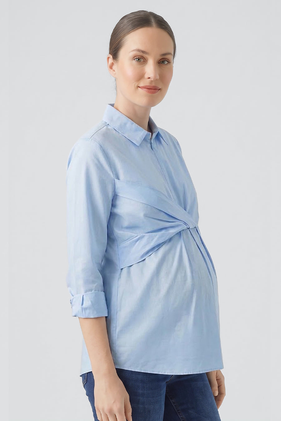 Draped Front Maternity & Nursing Shirt