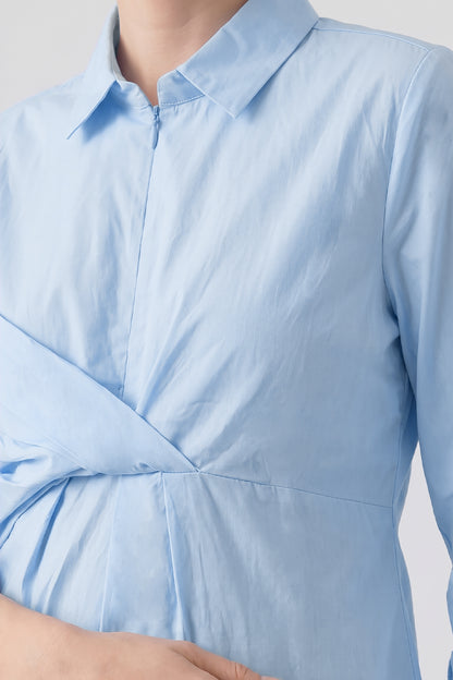 Draped Front Maternity & Nursing Shirt