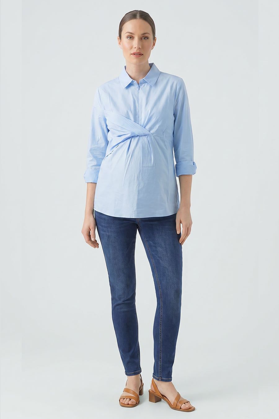 Draped Front Maternity & Nursing Shirt