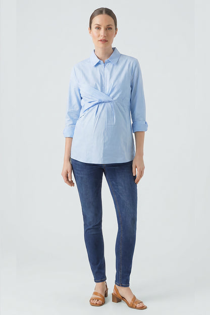 Draped Front Maternity & Nursing Shirt
