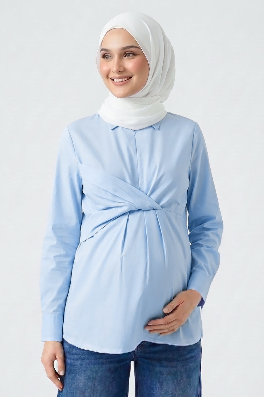Draped Front Maternity & Nursing Shirt