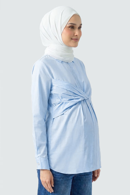 Draped Front Maternity & Nursing Shirt