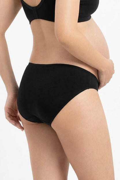 back view maternity hipster panties black bump support
