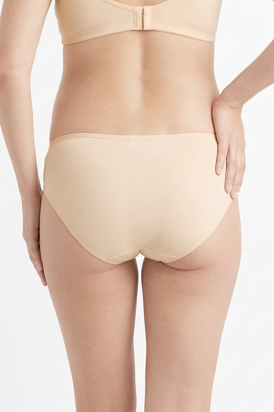 back view maternity hipster panties beige bump support